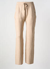 Pantalon droit taille élastique beige GARCIA femme