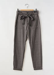 Pantalon droit fermeture zippée sous rabat boutonné gris IMPERIAL femme