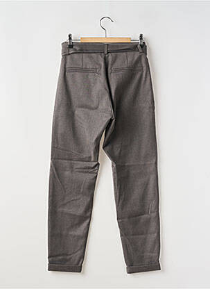 Pantalon droit fermeture zippée sous rabat boutonné gris IMPERIAL femme