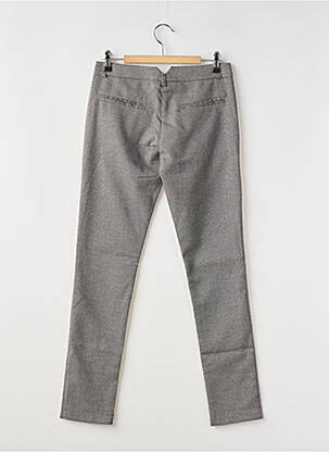 Pantalon droit fermeture zippée sous rabat boutonné gris IMPERIAL femme