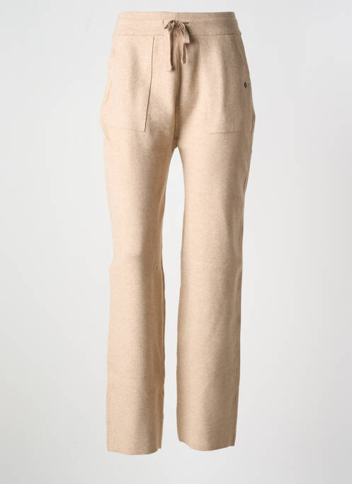 Pantalon droit taille élastique beige GARCIA femme