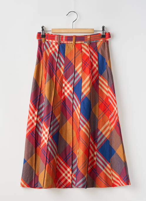 Jupe mi-longue coupe évasée orange KING LOUIE femme