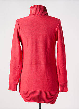 Pull tunique stretch manches longues rouge DUGER femme
