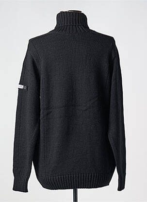 Pull col roulé maille grosse maille manches longues noir DUGER femme