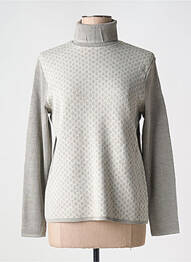 Pull col roulé coupe cintrée manches longues gris clair DUGER femme