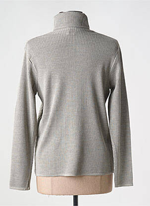 Pull col roulé coupe cintrée manches longues gris clair DUGER femme