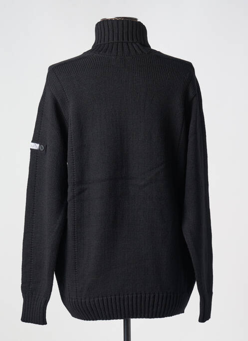 Pull col roulé maille grosse maille manches longues noir DUGER femme
