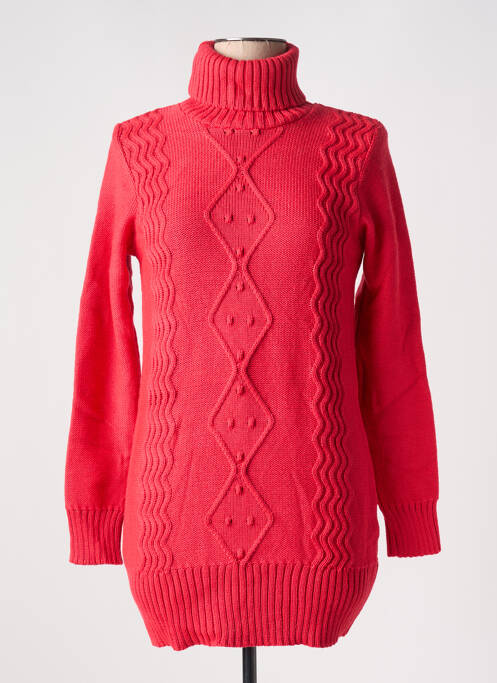 Pull tunique rouge DUGER pour femme