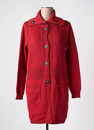 Gilet manches longues resserrée sur le bas rouge DUGER femme