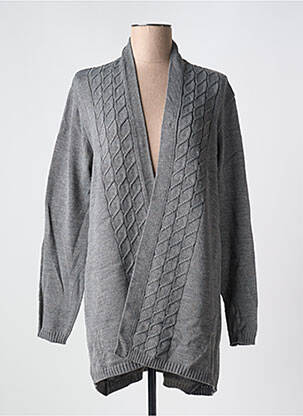 Gilet manches longues col v gris DUGER femme