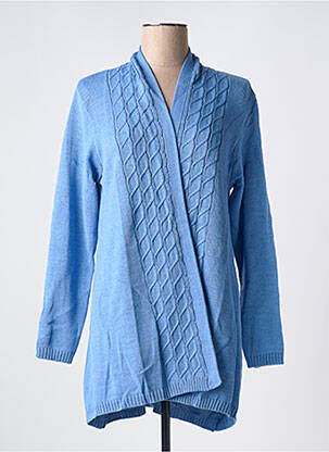 Gilet manches longues col v bleu DUGER femme