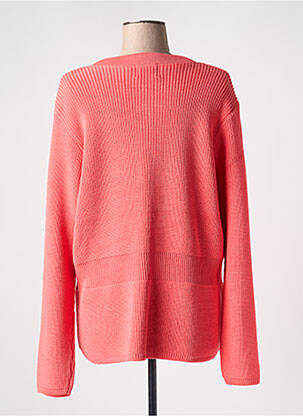 Gilet manches longues col rond rose DUGER femme