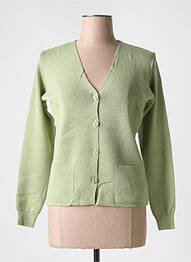 Gilet manches longues fermeture boutonnée sur le devant vert DUGER femme