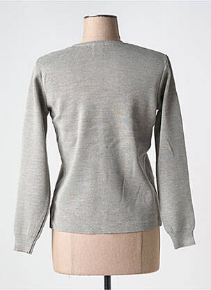 Gilet manches longues fermeture boutonnée sur le devant gris DUGER femme