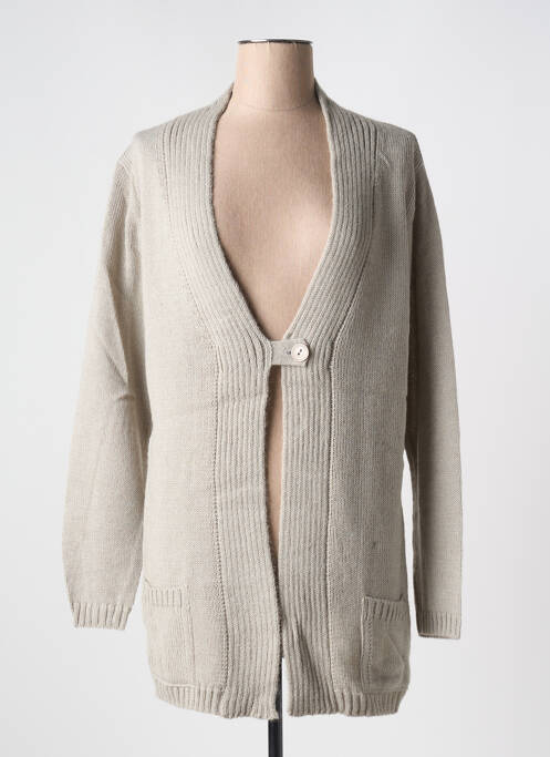 Gilet manches longues beige DUGER pour femme