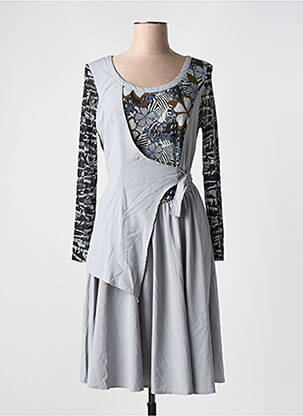 Robe longue manches longues manches longues gris FRANSTYLE femme