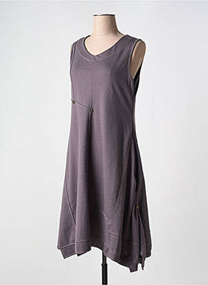 Robe mi-longue sans manche sans manche gris INFINI MOI femme