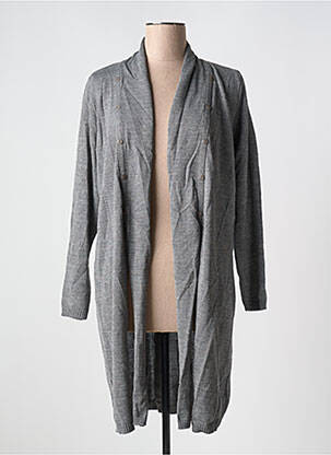 Gilet manches longues col v gris DUGER femme
