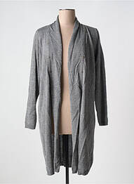 Gilet manches longues col v gris DUGER femme