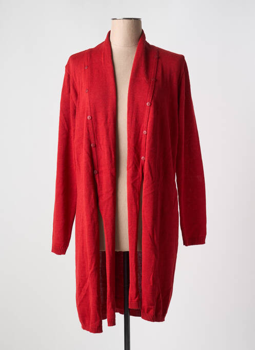 Gilet manches longues rouge DUGER pour femme