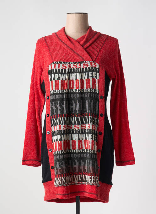 Pull tunique rouge S.QUISE pour femme
