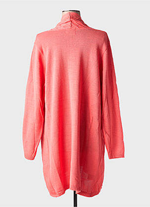 Gilet manches longues maille tricot rose DUGER femme