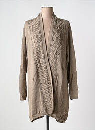 Gilet manches longues maille tricot beige DUGER femme