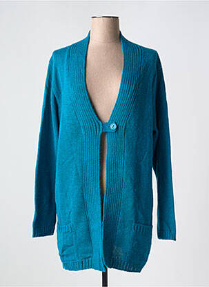 Gilet manches longues fermeture boutonnée sur le devant bleu DUGER femme