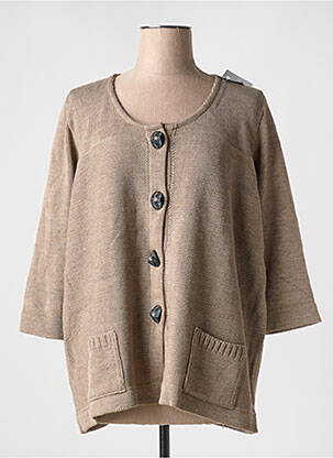 Gilet manches longues beige DUGER pour femme