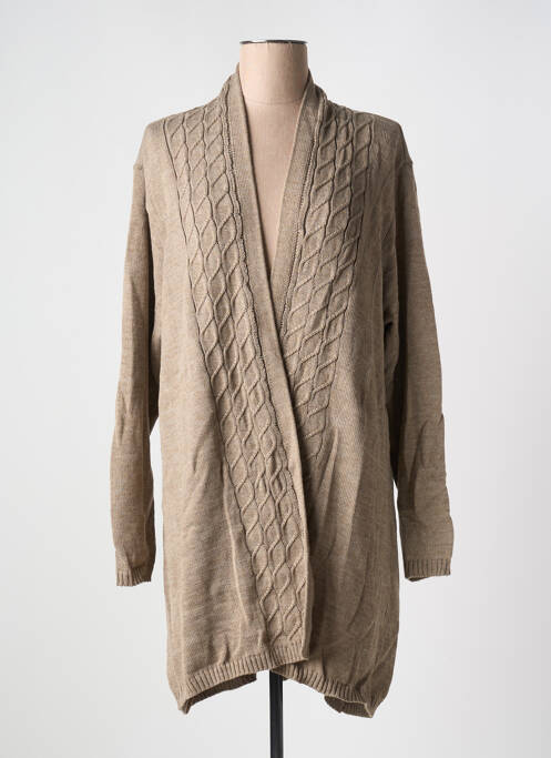 Gilet manches longues beige DUGER pour femme