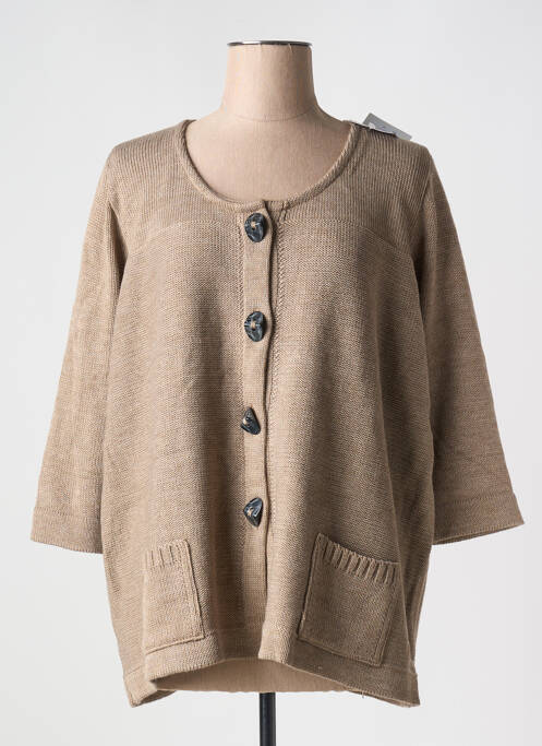 Gilet manches longues beige DUGER pour femme