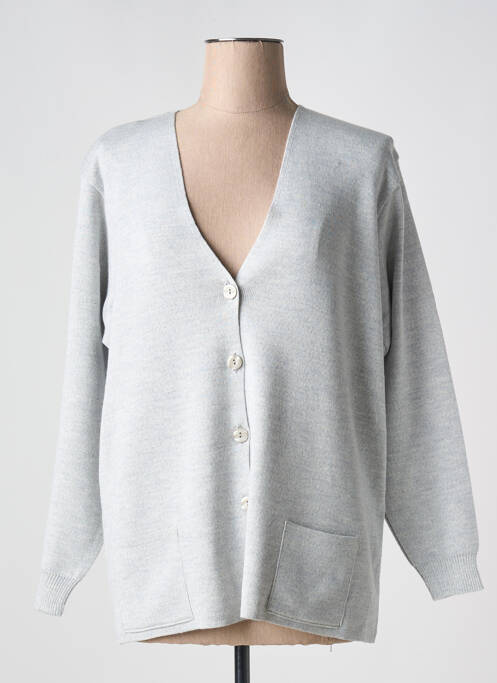 Gilet manches longues gris clair DUGER pour femme