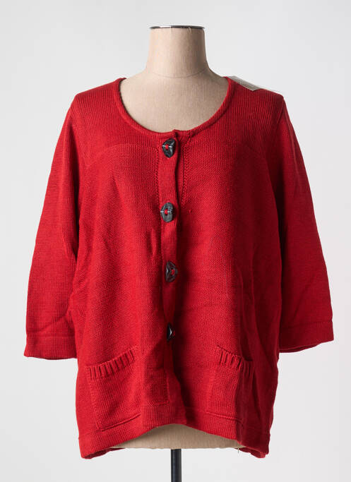 Gilet manches longues rouge DUGER pour femme