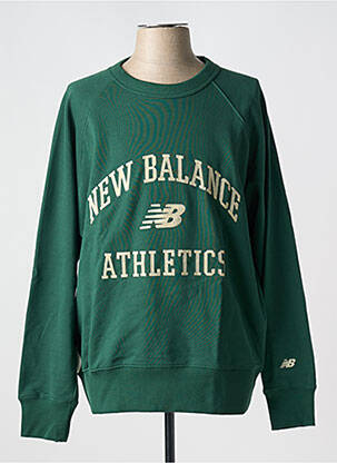 Pull col rond manches longues vert NEW BALANCE homme