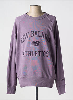 Pull col rond manches longues violet NEW BALANCE homme