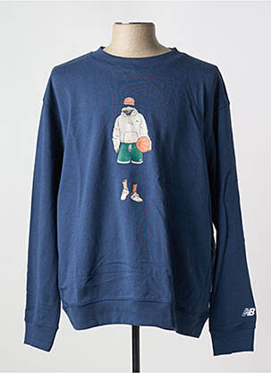 Pull col rond manches longues bleu NEW BALANCE homme