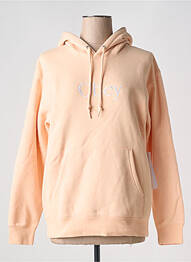 Sweat-shirt à capuche col v manches longues rose OBEY femme