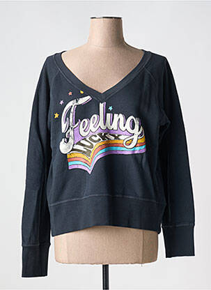 Sweat-shirt sérigraphie manches longues bleu LEON & HARPER femme