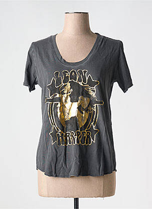 T-shirt sérigraphie manches courtes gris LEON & HARPER femme