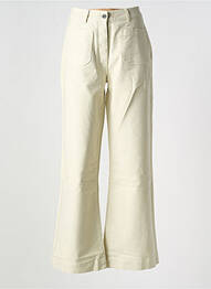 Pantalon droit fermeture zippée sous rabat boutonné beige DEUS EX MACHINA femme