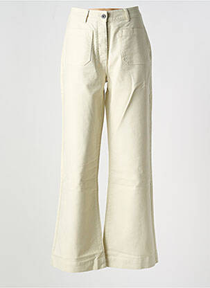 Pantalon droit fermeture zippée sous rabat boutonné beige DEUS EX MACHINA femme