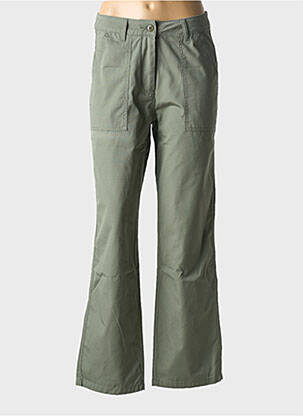 Pantalon droit fermeture zippée sous rabat boutonné vert DEUS EX MACHINA femme