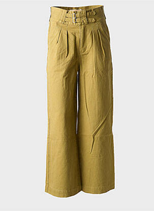 Pantalon flare fermeture zippée sous rabat boutonné vert DEUS EX MACHINA femme