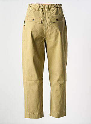 Pantalon droit fermeture zippée sous rabat boutonné beige LEON & HARPER femme