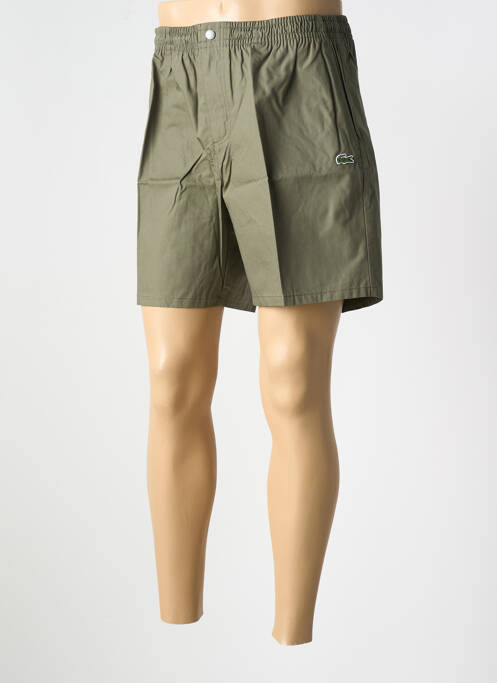 Short fermeture zippée sous rabat boutonné vert LACOSTE homme