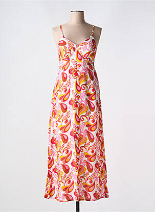 Robe longue imprimé fantaisie fines bretelles rouge AGATHE & LOUISE femme