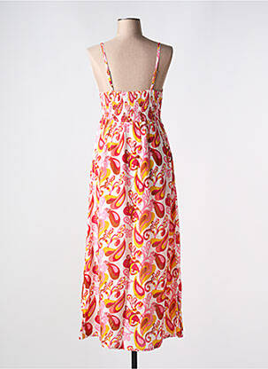 Robe longue imprimé fantaisie fines bretelles rouge AGATHE & LOUISE femme