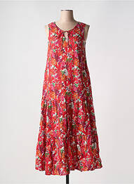 Robe longue imprimé fantaisie sans manche rouge AGATHE & LOUISE femme