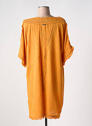 Robe courte manches courtes manches courtes orange L'ATELIER D'ANNA femme