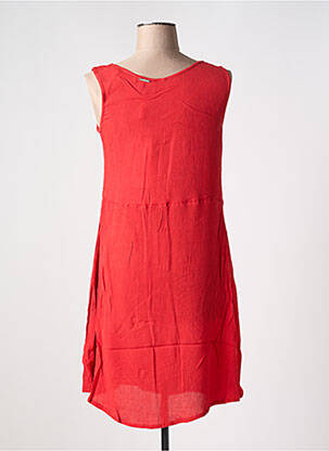 Robe courte coupe évasée fines bretelles rouge AGATHE & LOUISE femme